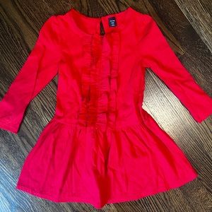 Gap Kids toddler Red Long Sleeve ruffle Dress 3T